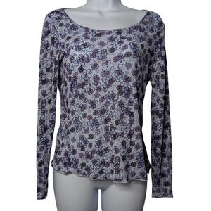 J Jill Womens Small Sheer Mesh Long Sleeve Top Fairy Grunge Whimsigoth Coquette
